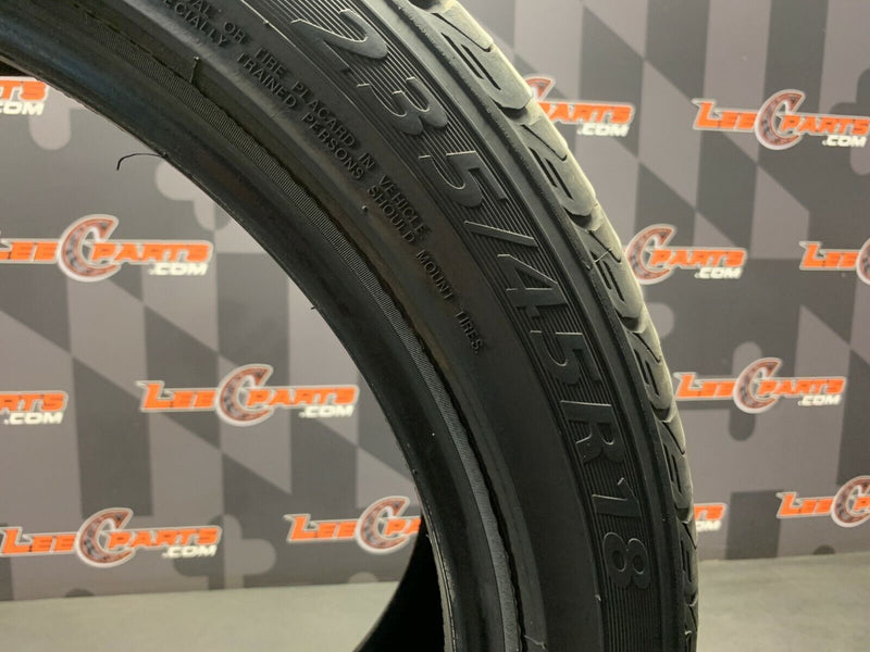 235/45/18 DELINTE DH2 USED TIRE (ONE) 9/32