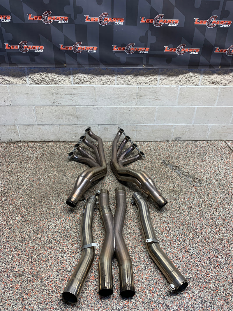 2009 CORVETTE C6 AFTERMARKET LONG TUBE EXHAUST MANIFOLDS HEADERS WITH X PIPE